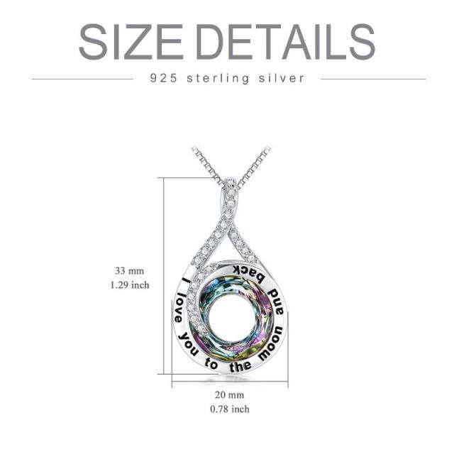 Sterling Silver Infinite Symbol Crystal Pendant Necklace-4