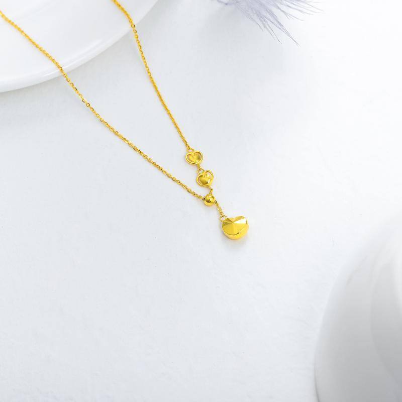 18K Gold Heart Pendant Necklace-4