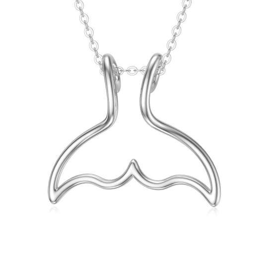 Collier en argent sterling avec queue de sirène et pendentif porte-bagues