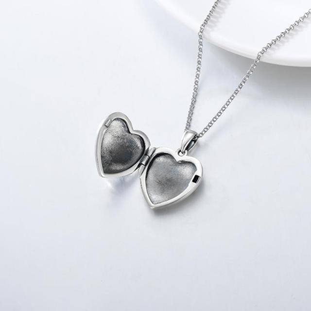 Collier en argent sterling mère et fille avec photo personnalisée et mot gravé-6