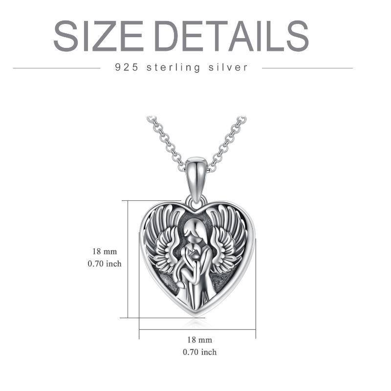 Collier en argent sterling mère et fille avec photo personnalisée et mot gravé-8