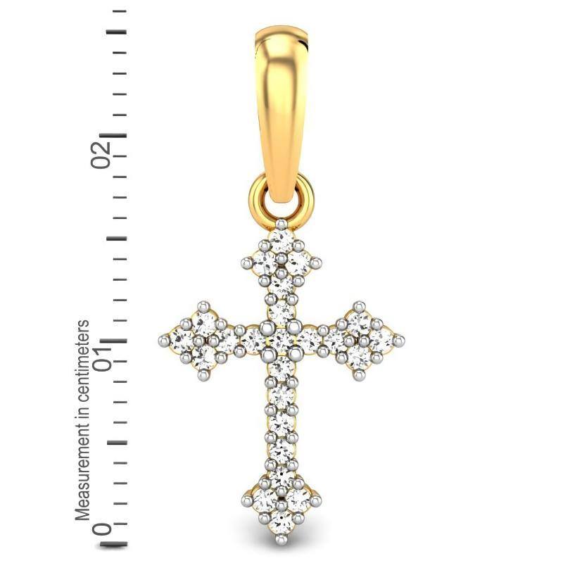 Collier pendentif croix moissanite en or 10 carats-5
