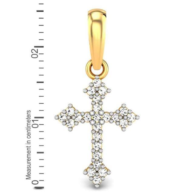 10K Gold Moissanite Cross Pendant Necklace-4