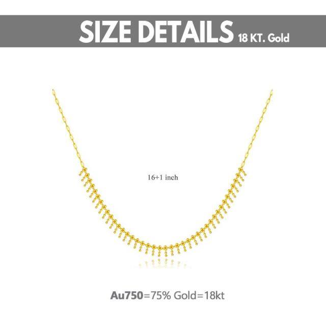18K Gold Bead Metal Choker Necklace-4