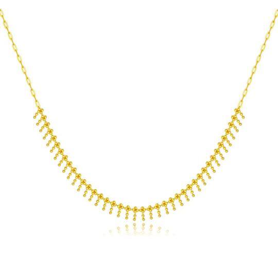 18K Gold Perlen Metall Choker Halskette