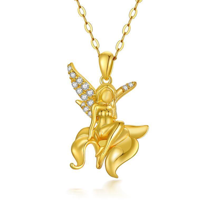 14K Gold Fairy Pendant Necklace-1