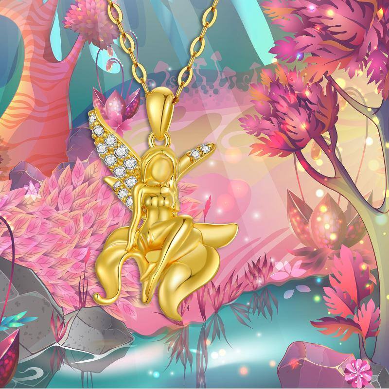 14K Gold Fairy Pendant Necklace-6