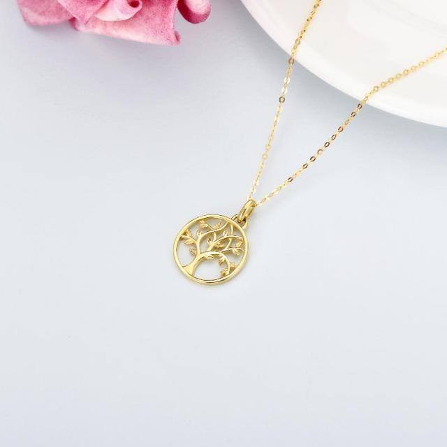 14K Gold Tree Of Life Pendant Necklace-2