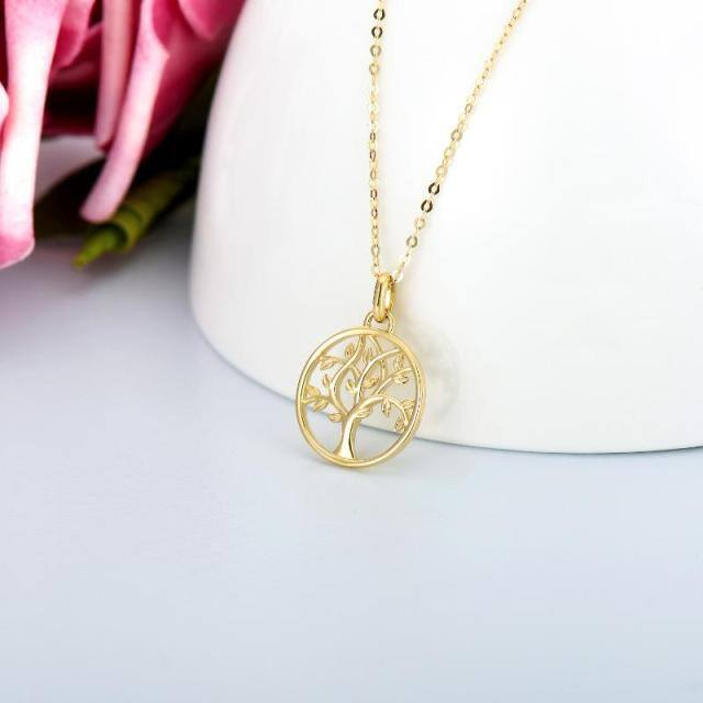 14K Gold Tree Of Life Pendant Necklace-3