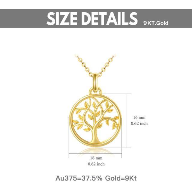9K Gold Tree Of Life Pendant Necklace-5