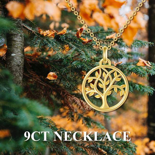 Collier pendentif arbre de vie en or 9K-2