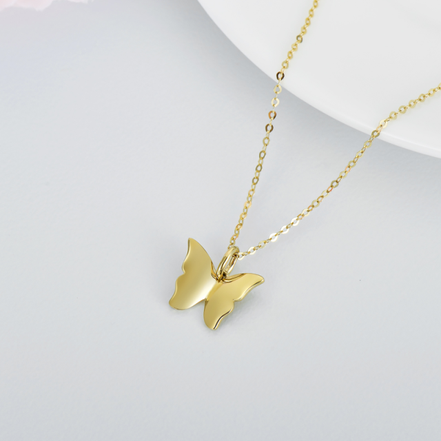 14K Gold Butterfly Pendant Necklace-2