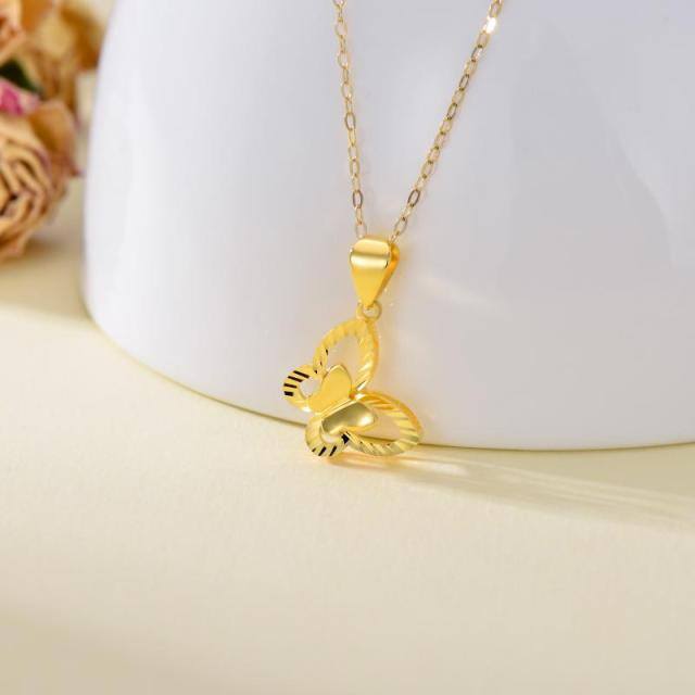 18K Gold Butterfly Pendant Necklace-2