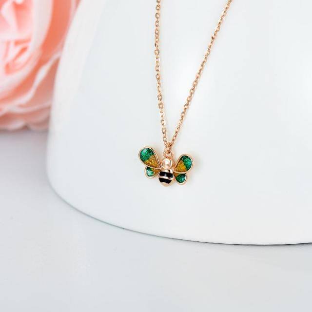 18K Rose Gold Bees Pendant Necklace-2