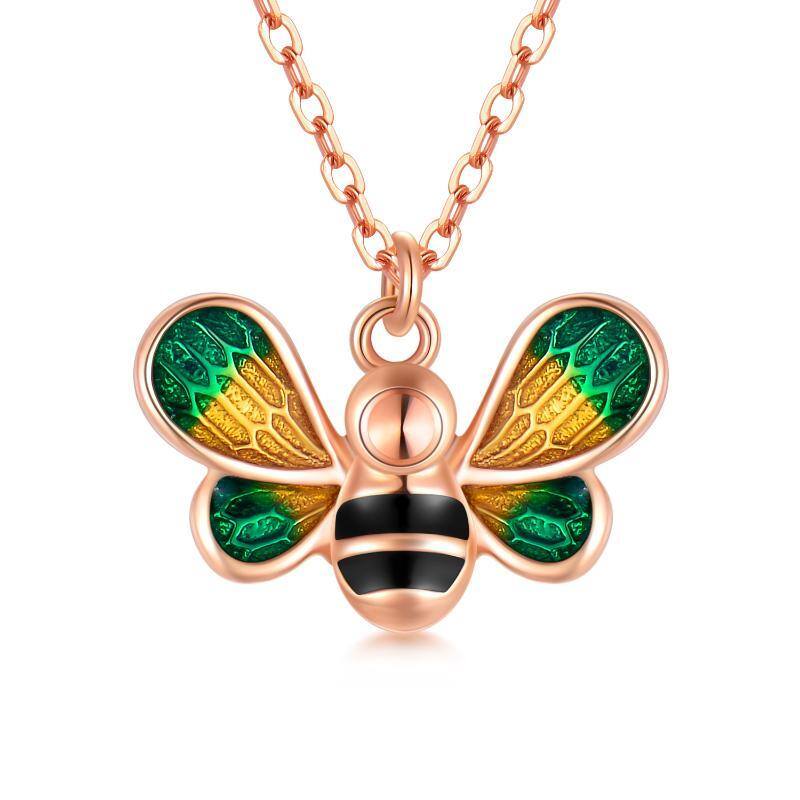 18K Rose Gold Bees Pendant Necklace-1