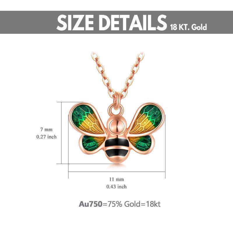 18K Rose Gold Bees Pendant Necklace-6