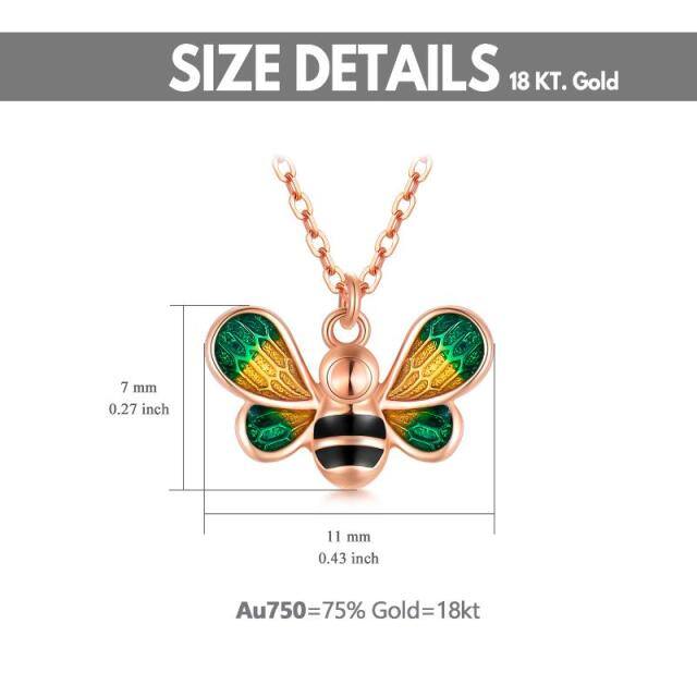 18K Rose Gold Bees Pendant Necklace-5
