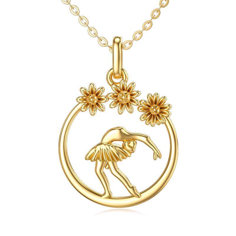 Collier pendentif danseuse en or 14K-1