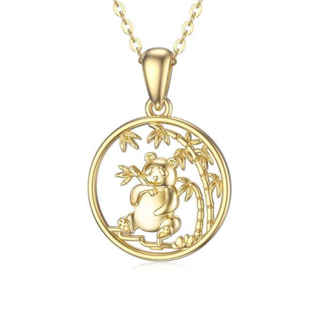 14K Gold Panda Pendant Necklace-4