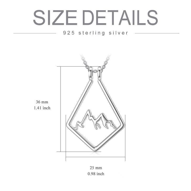 Sterling Silver Mountains Pendant Necklace-6
