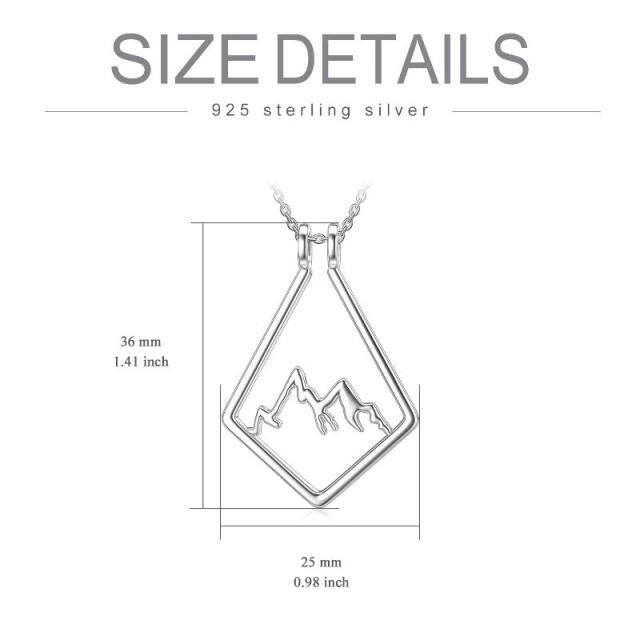 Sterling Silver Mountains Pendant Necklace-5