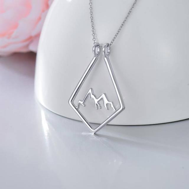Sterling Silver Mountains Pendant Necklace-2