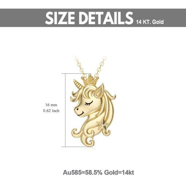 14K Gold Unicorn Pendant Necklace-4