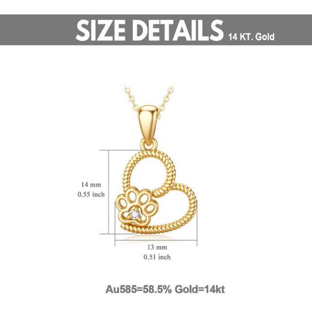 14K Gold Moissanite Heart Pendant Necklace-4