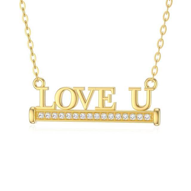 14K Gold Moissanite Personalized Initial Letter Pendant Necklace-0