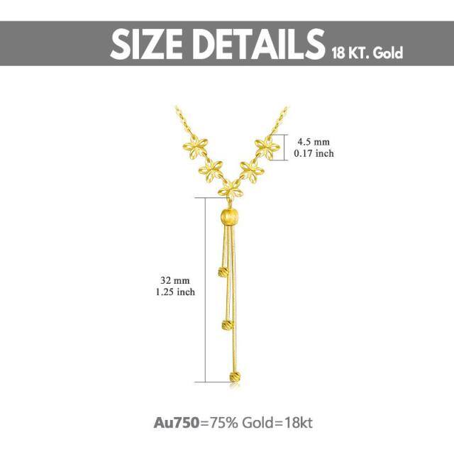 Collier à pendentifs en or 18K fleurs de pêcher et perles-5