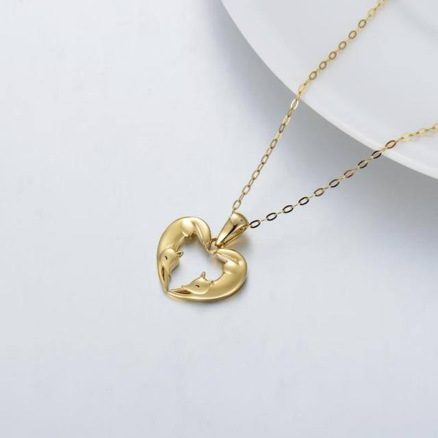 14K Gold Fox Pendant Necklace-3