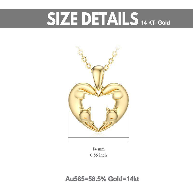 14K Gold Fox Pendant Necklace-5
