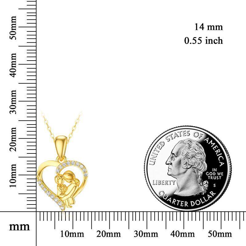 14K Gold Moissanite Mother & Daughter Pendant Necklace-6