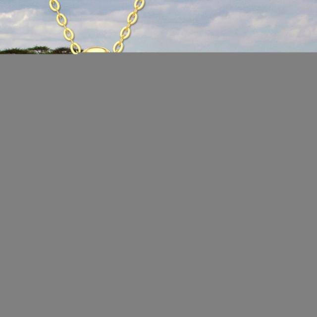 14K Gold Cubic Zirconia Elephant & Parents & Children & Heart Pendant Necklace-4