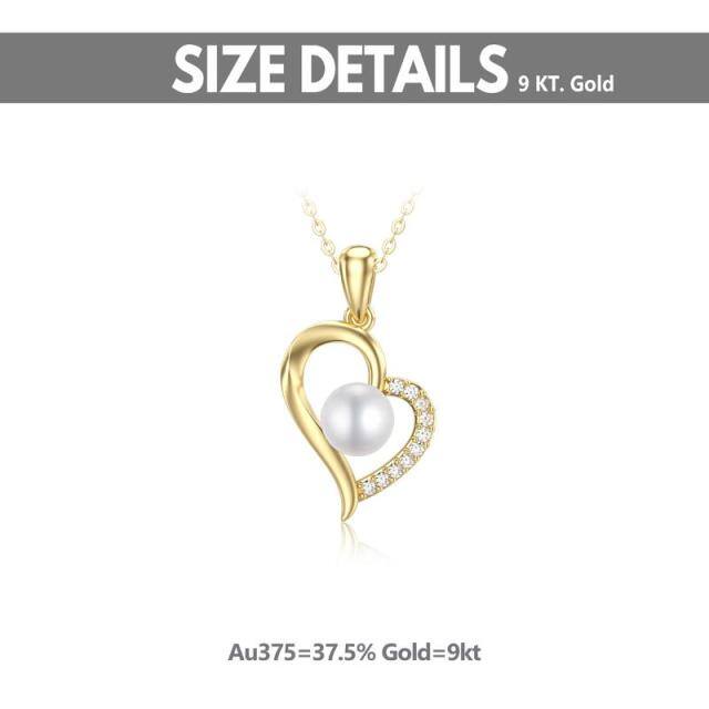 9K Gold Heart Pendant Necklace-4