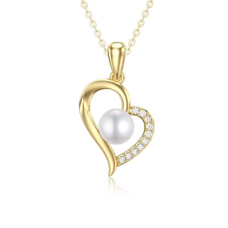 9K Gold Heart Pendant Necklace-1