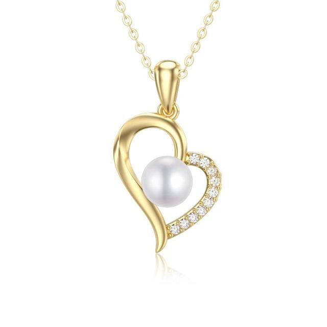 9K Gold Heart Pendant Necklace-0