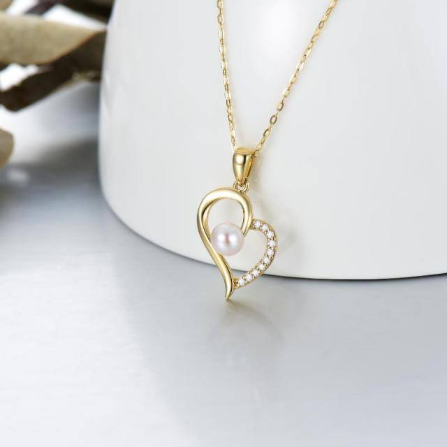 9K Gold Heart Pendant Necklace-2