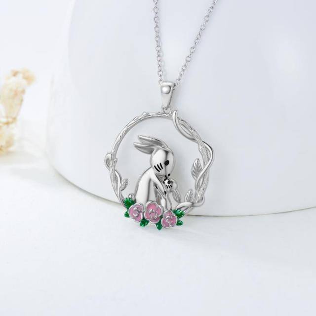 Sterling Silver Rabbit Pendant Necklace-2