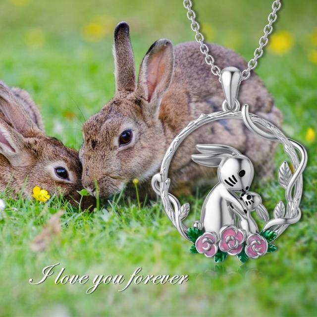 Sterling Silver Rabbit Pendant Necklace-4