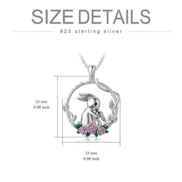 Sterling Silver Rabbit Pendant Necklace-3