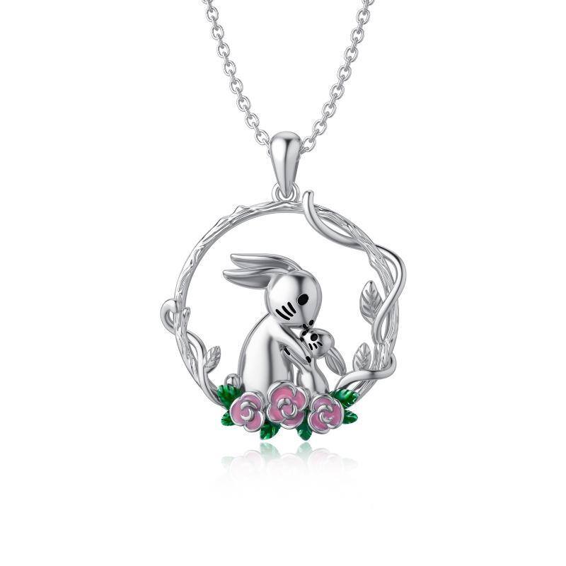 Sterling Silver Rabbit Pendant Necklace-1