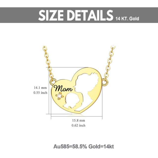 14K Gold Heart Pendant Necklace-4