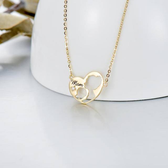 14K Gold Heart Pendant Necklace-2