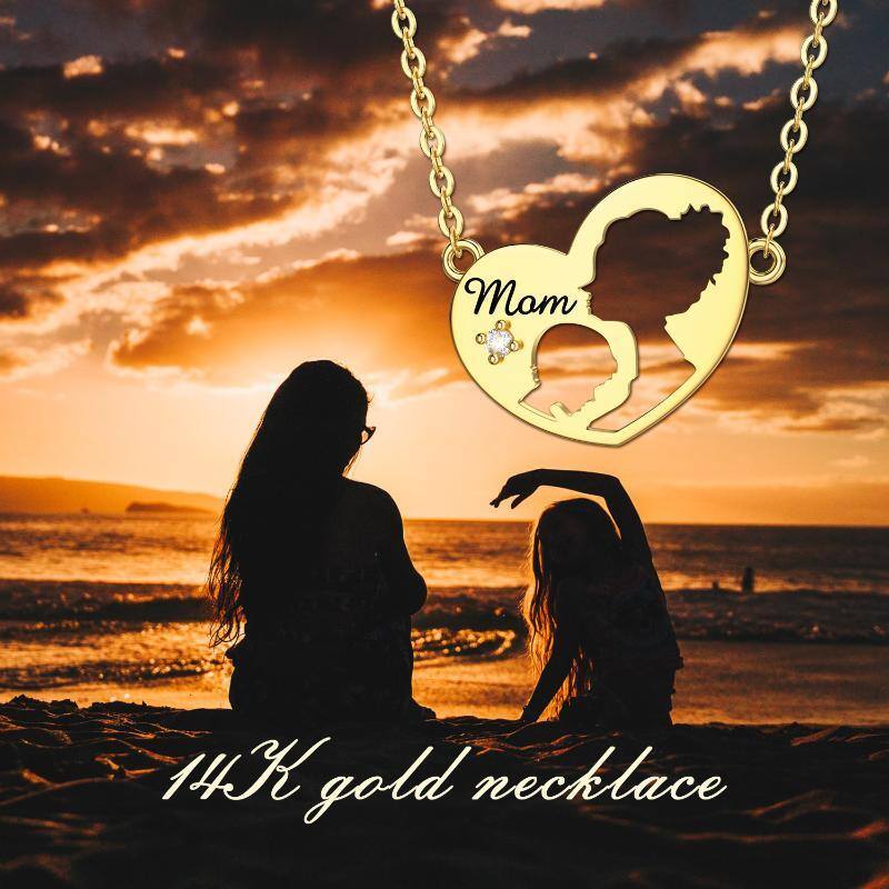 14K Gold Heart Pendant Necklace-6