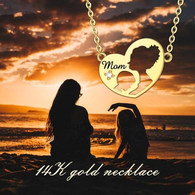 14K Gold Heart Pendant Necklace-5