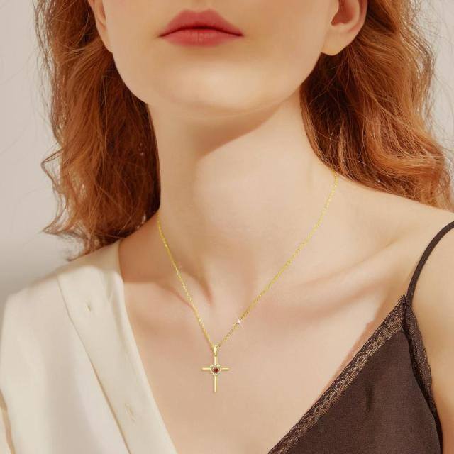 Collier en or 14K avec pendentif en forme de coeur et zircon cubique-1