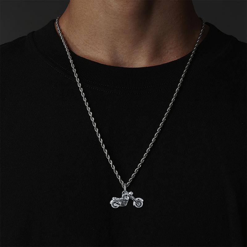 Sterling Silver Father & Son Pendant Necklace for Men-2