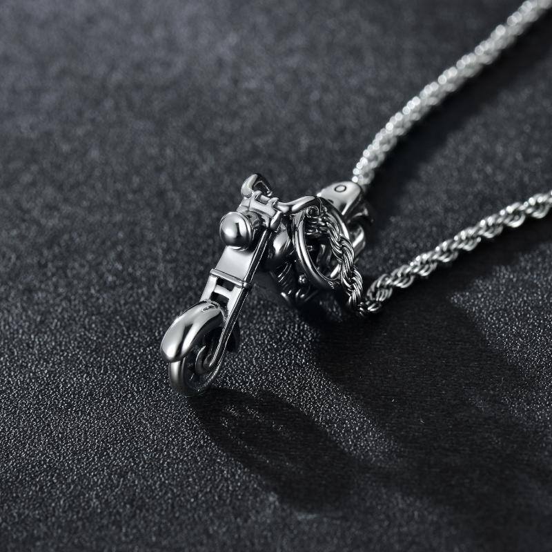 Sterling Silver Father & Son Pendant Necklace for Men-4