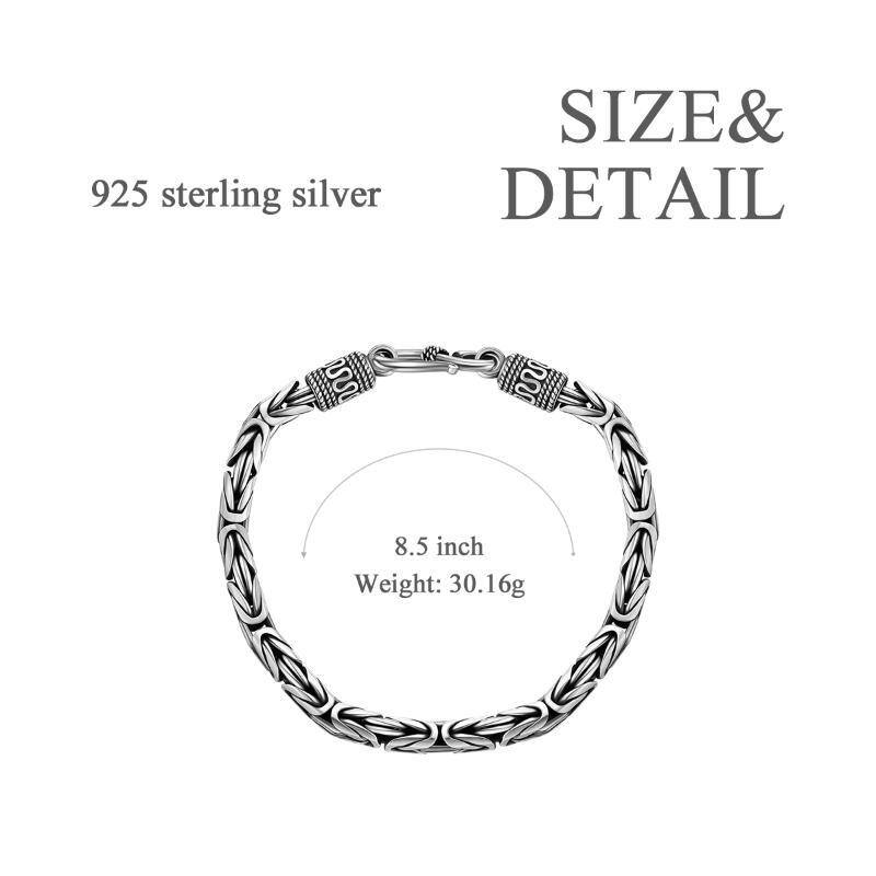 Bracelet en chaîne en argent sterling pour hommes -6